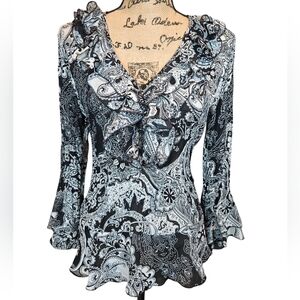 Sunny Leigh Flare Sleeved Dress Shirt